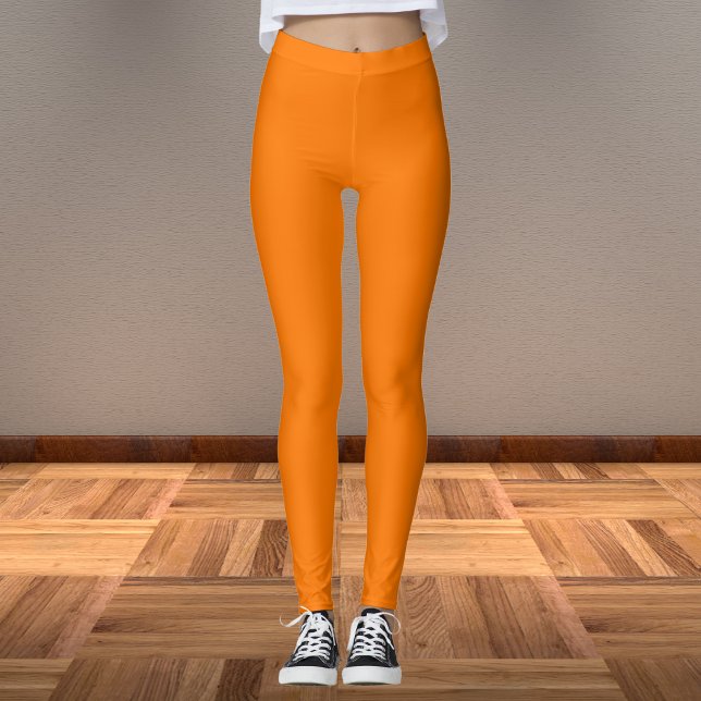 Safety Orange Solid Colour Leggings (Creator Uploaded)