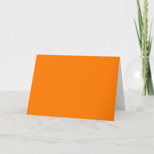 Safety Orange Solid Colour Thank You Card (Front)
