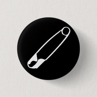 Safety Pin Button – white-on-black
