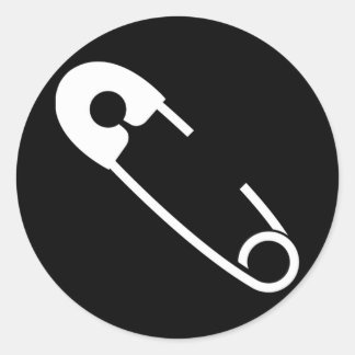 Safety Pin Decal Classic Round Sticker