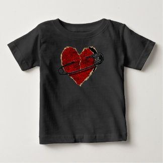 Safety Pin Heart Punk Rock Emo Goth Classic Baby T-Shirt