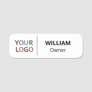 Safety Pin Name Tag or Magnetic with Custom LOGO