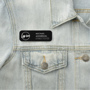 Safety Pin Name Tag or Magnetic with Custom Logo