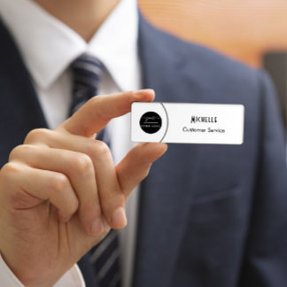 Safety Pin Name Tag or Magnetic with Custom Logo