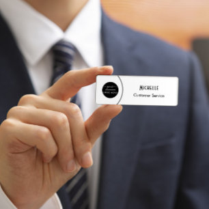 Safety Pin Name Tag or Magnetic with Custom Logo