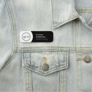 Safety Pin Name Tag or Magnetic with Custom Logo