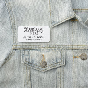 Safety Pin or Magnetic Company Employee Name Tag