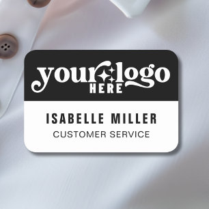 Safety Pin or Magnetic Employee Name Company Logo  Tag