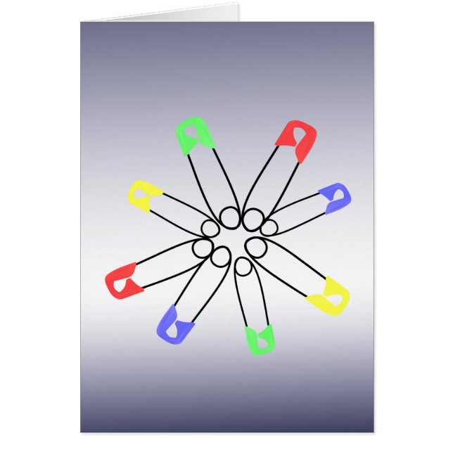 Safety Pin Red Blue Green Rainbow Solidarity (Front)