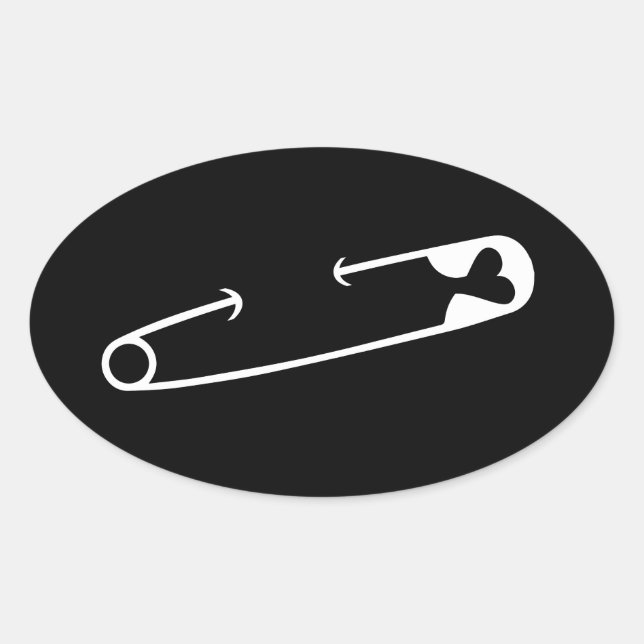 Safety Pin Solidarity Oval Sticker (Front)