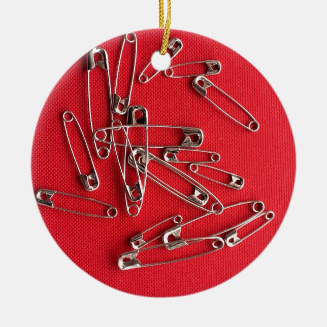 Safety-pins Ceramic Ornament (Front)