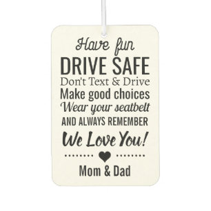 Safety Reminder for Son/Daughter Custom Photo Car Air Freshener