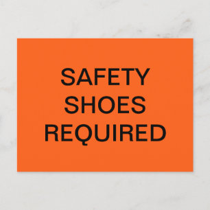 SAFETY SHOES REQUIRED SAFETY ORANGE POSTER POSTCARD
