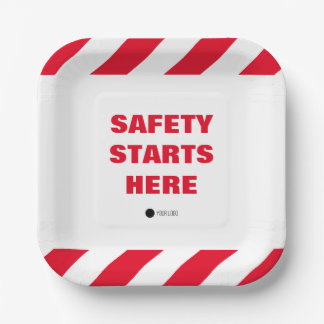 Safety Starts Here Fire Department Office Party Paper Plate