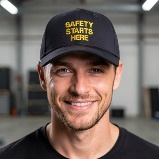 Safety Starts Here | Workplace Safety Awareness Embroidered Hat