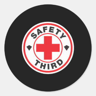 Safety Third Pull Over Classic Round Sticker