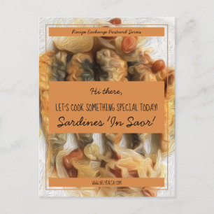 Saffron Black Script Fall Recipe Exchange Postcard