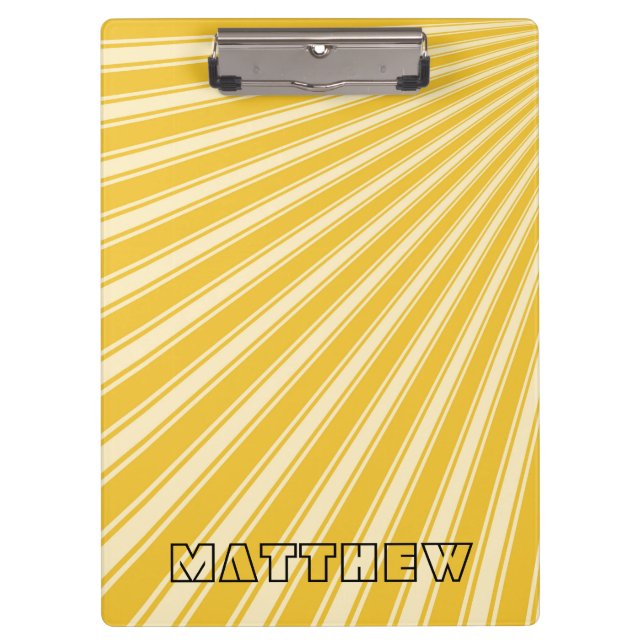 Saffron Colour Stripe Funky Pattern Clipboard (Front)