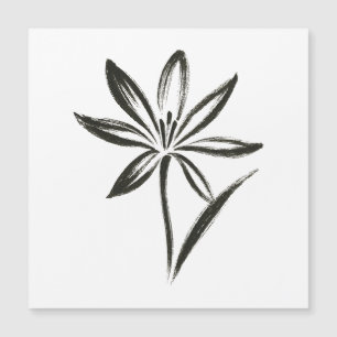 Saffron Flower – Ink Brush Crocus Bloom on Magnet