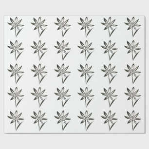 Saffron Flower – Ink Brush Crocus Bloom on  Wrapping Paper