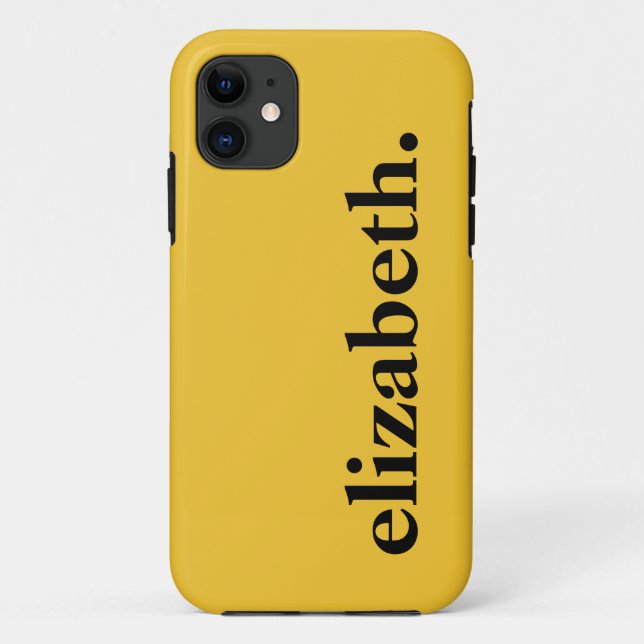 Saffron Gold Solid Colour Elegant Name  Case-Mate iPhone Case (Back)