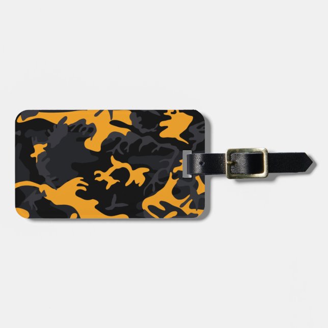 Saffron Highlights Camo Luggage Tag (Front Horizontal)