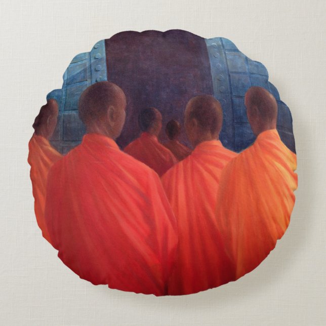 Saffron Monks Round Cushion (Front)