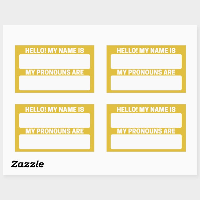 Saffron Name & Pronoun Labels (Sheet)