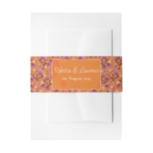 Saffron Sky Wildflowers - vertical belly band Invitation Belly Band
