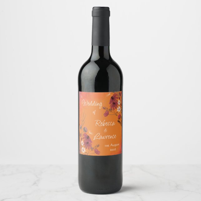 Saffron Sky Wildflowers - wine bottle label (Front)