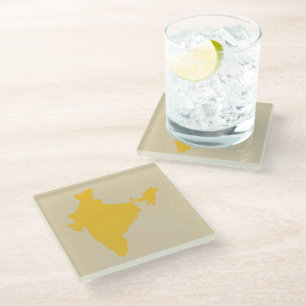 Saffron Spice Moods India Glass Coaster