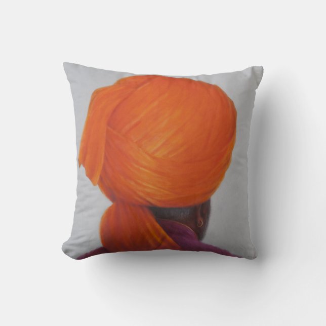 Saffron Turban 2014 Cushion (Front)