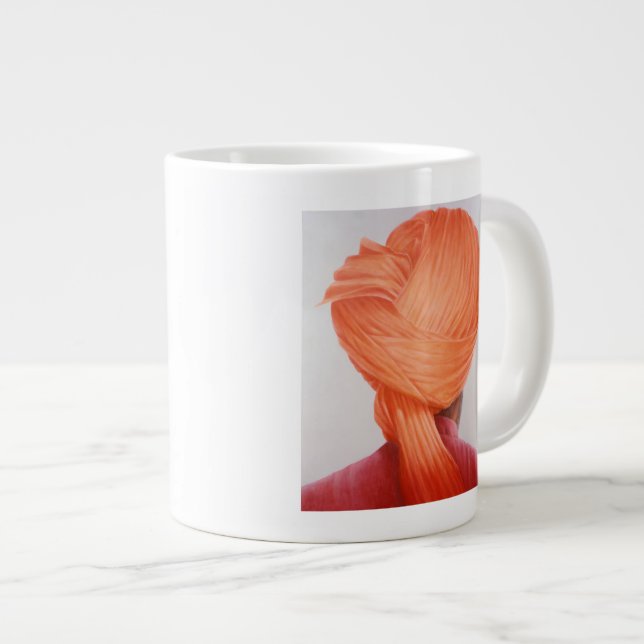 Saffron Turban Large Coffee Mug (Front Right)