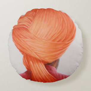 Saffron Turban Round Cushion