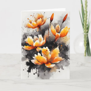 Saffron - Watercolor flowers Card