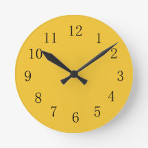 Saffron Yellow Kitchen Wall Clock