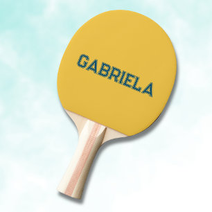 Saffron Yellow Modern Name Trendy Minimalist Ping Pong Paddle