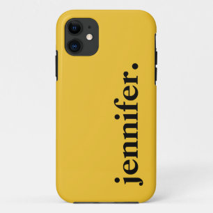 Saffron Yellow Solid Colour Elegant Name iPhone 11 Case