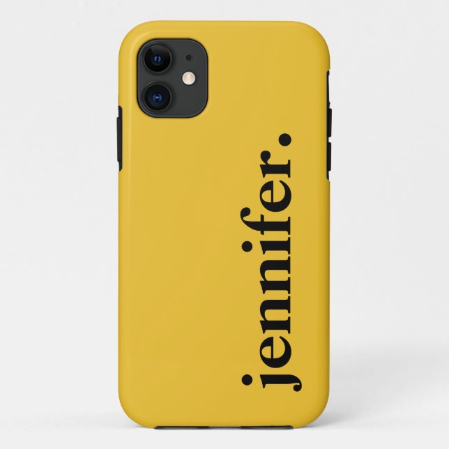 Saffron Yellow Solid Colour Elegant Name  Case-Mate iPhone Case (Back)