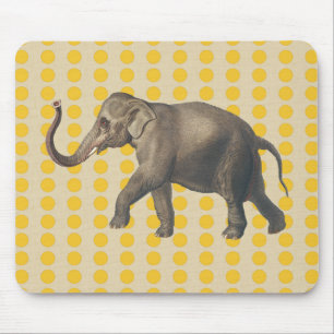 Safron Spice Moods Dots with Elephant Mouse Pad