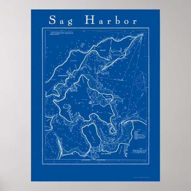 Sag Harbour, New York Nautical Chart Poster (Front)