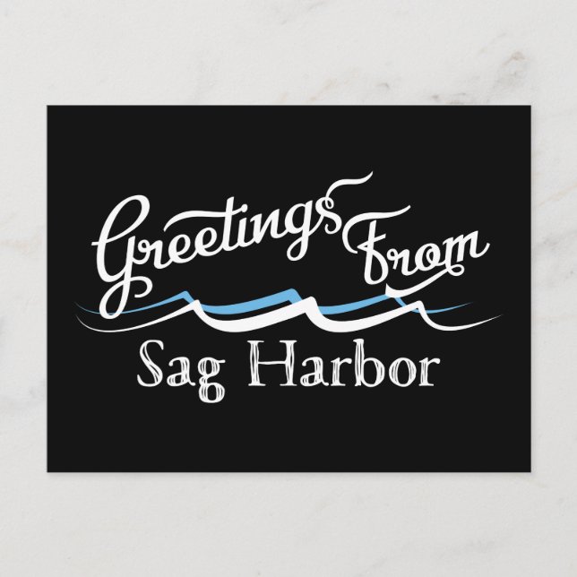 Sag Harbour Water Waves Postcard (Front)