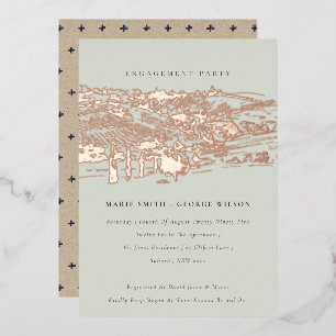 Saga Green Rose Gold Hill Winery Sketch Engagement