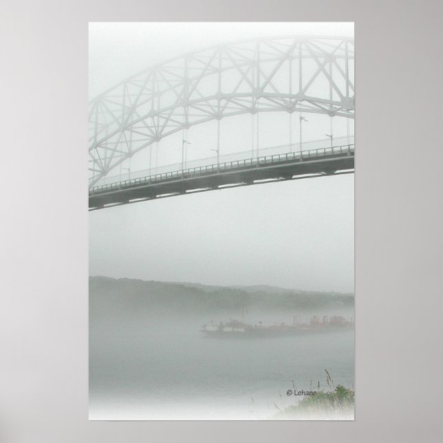 Sagamore Bridge in Fog Poster (Front)