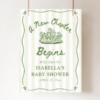 Sage A New Chapter Begins Baby Shower Welcome Sign