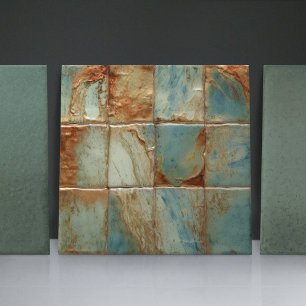 Sage Abstract Square Collection EMMA Faux Relief Ceramic Tile