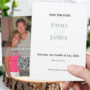 Sage Ampersand Photo Save the Date Wedding Invitation