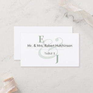 Sage Ampersand Wedding Flat Table Seating Place Card