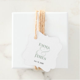 Sage Ampersand Wedding | Names & Date Favour Tags