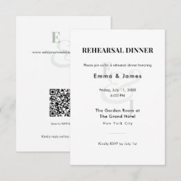 Sage Ampersand Wedding | Rehearsal Dinner Enclosure Card